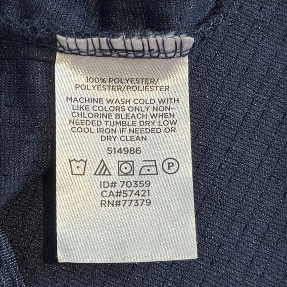 Ann Taylor Deep Blue Faux Wrap Blouse Size Large - Picture 7 of 7